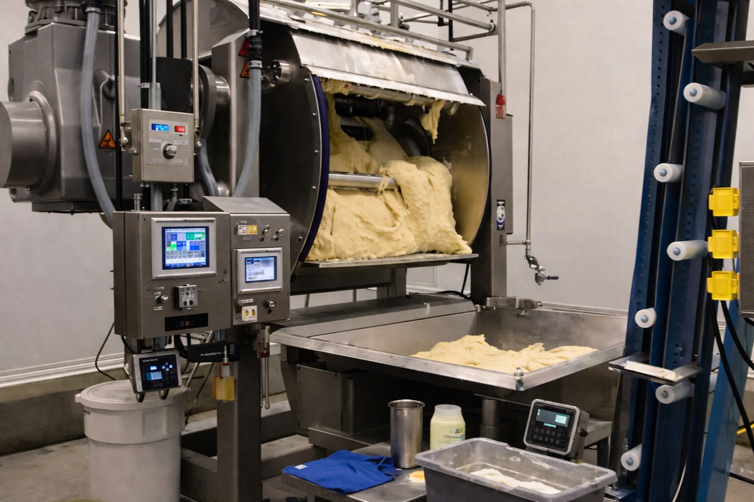 Masseira com Sistema de resfriamento em masseira horizontal industrial